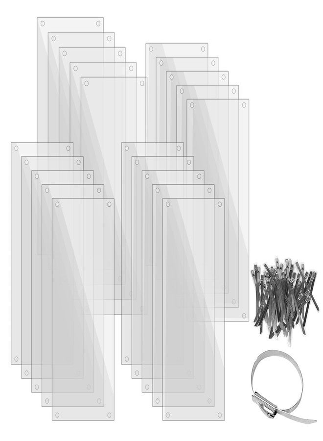 CODOHI 20 Pcs Pet Cage Liner 15.7'' x 6'', Cage Urine Guard Side Lining Clear Sheet with 100 Pcs Stainless Steel Zip Ties, Anti-Urine Side Lining Sheet for Rabbit Guinea Pig Hamster Ferret Chinchilla - Image 1